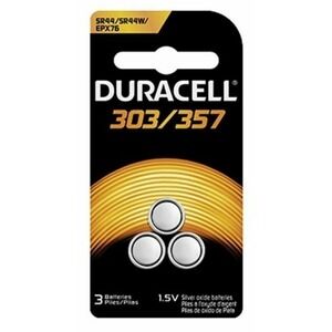 Duracell 303/357/76 Silver Oxide Button Battery - Pack of 3